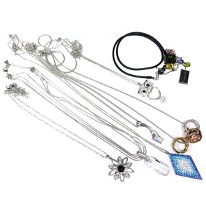 Vintage Butler Necklace Lot – Multi Design – Mixed Metals & Crystals